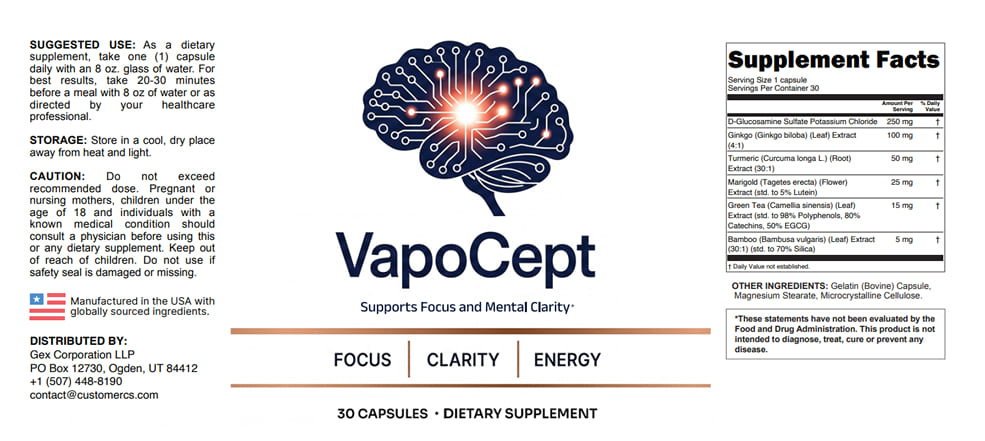 VapoCept Supplement Facts