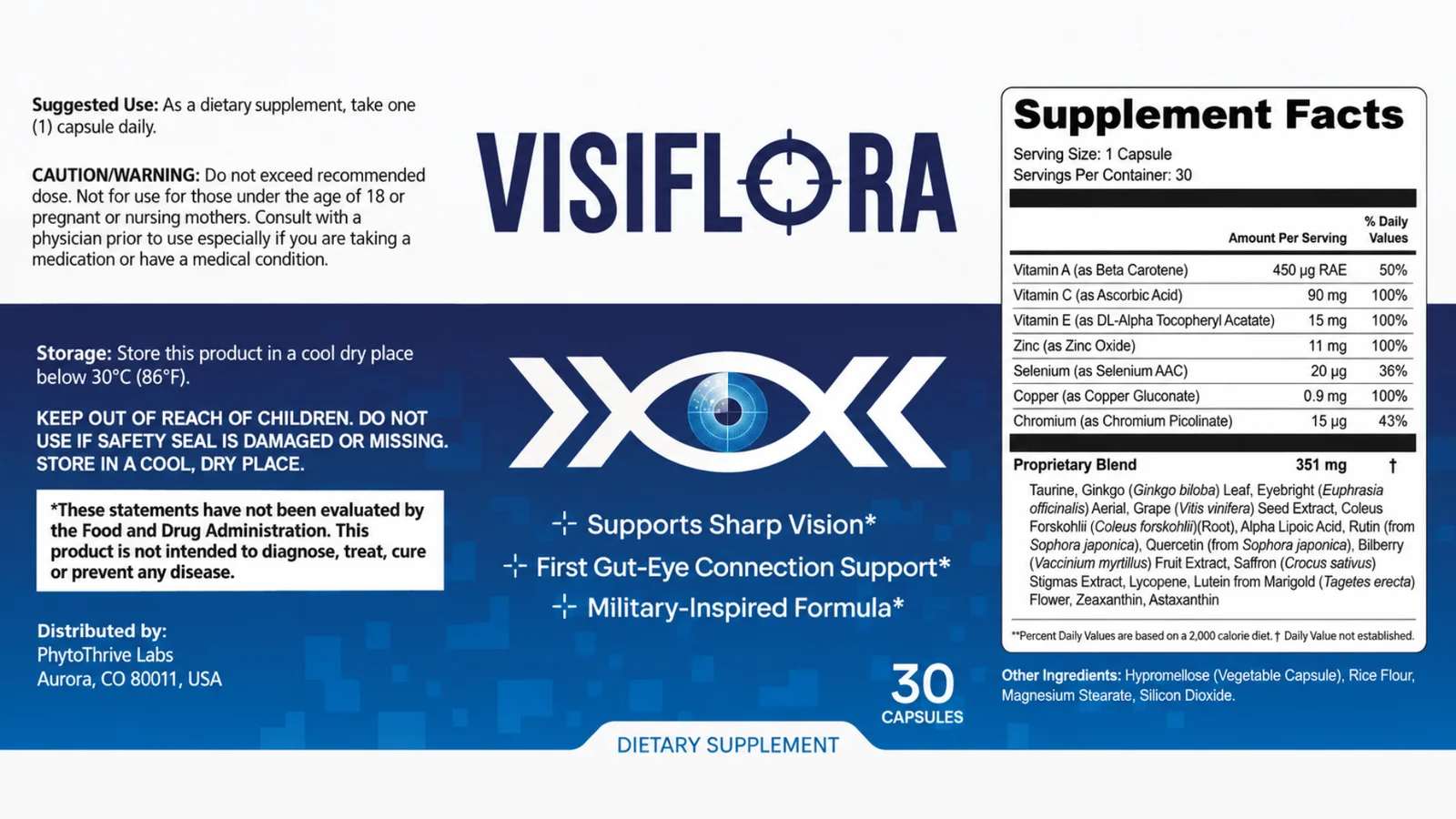 VisiFlora Supplement Facts